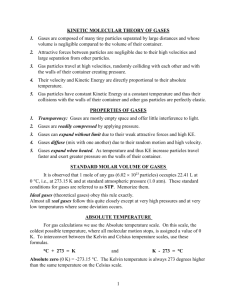 KINETIC MOLECULAR THEORY OF GASES