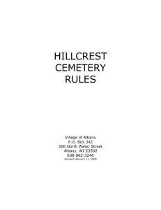 Hillcrest Cemetery Rules