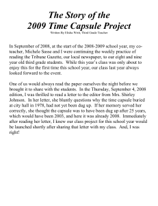 The Story of the 2009 Time Capsule Project
