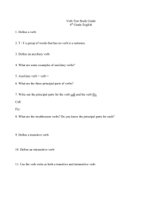 Verb Test Study Guide