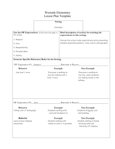 Lesson Plans for Teaching the SW-Expectations in Non