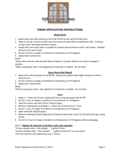 Finish Application Instructions