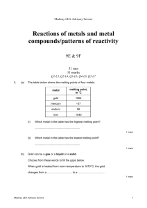 Reactions of metals and metal compounds/patterns of reactivity