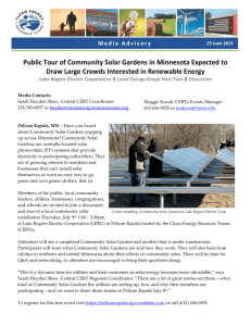 23 June 2015 Public Tour of Community Solar Gardens in