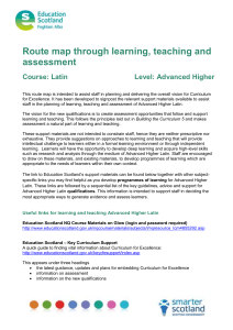 Route map through learning, teaching and assessment Course