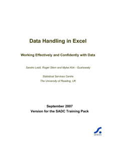 Introduction to data handling in Excel