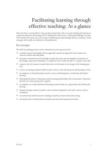 Facilitating learning through effective teaching: At a glance