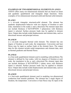 EXAMPLES OF TWO-DIMENSIONAL ELEMENTS IN ANSYS