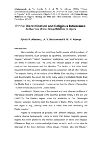 ethnic discrimination and religious intolerance