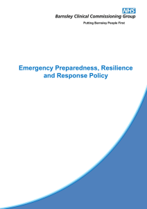 Emergency Preparedness, Resilience and