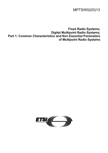 Part 1: Common Characteristics and Non Essential Parameters of