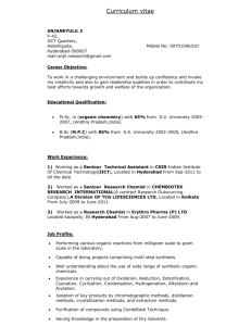 Curriculum vitae - Indian Institute of Chemical Technology