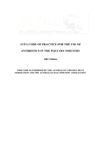 AVPA Antibiotic Code 2001 finalised