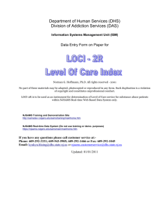 Level Of Care Index (LOCI)
