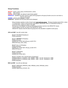 Section 5 - Types of Group Functions