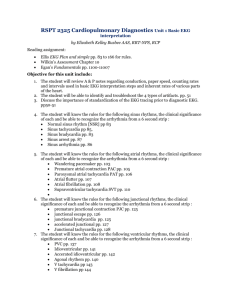 RSPT 2325 Cardiopulmonary Diagnostics Unit 1 Basic EKG