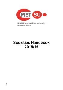 as a Society - London Metropolitan University Students` Union