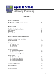 The Teaching of Writing - A Planning Framework