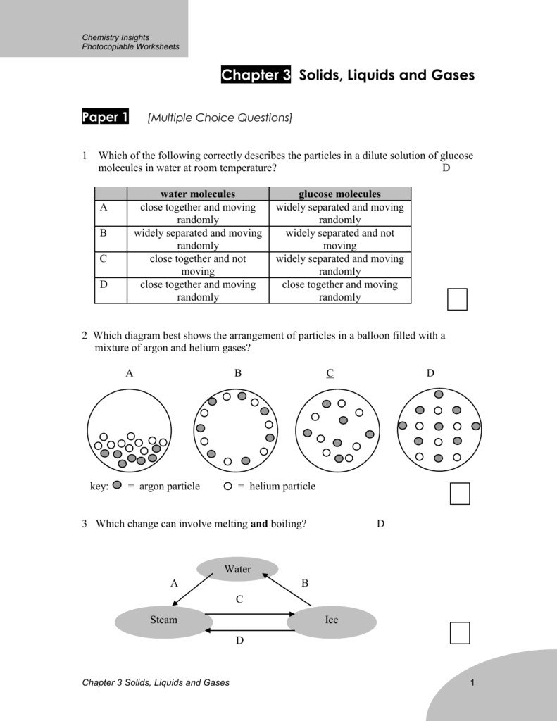 Chapter 3 Solids Liquids And Gases