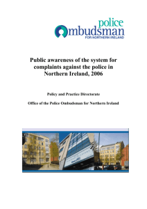 Summary - Police Ombudsman for Northern Ireland