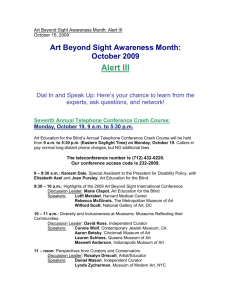 Art Beyond Sight Awareness Month:
