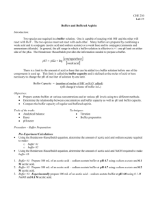 Buffers and Buffered Aspirin Lab: Preparation & Capacity