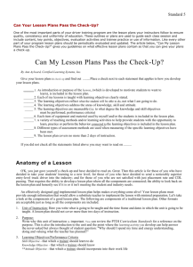 Can Your Lesson Plans Pass the Check-Up?
