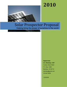 Solar Prospector Proposal - Internet Entrepreneurship