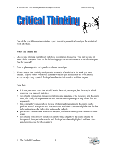 Critical Thinking - Nuffield Foundation