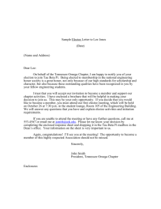 Sample Electee Letter to Lee Jones