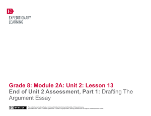 Grade 8: Module 2A: Unit 2: Lesson 13 Grade 8: Module 2A: Unit 2