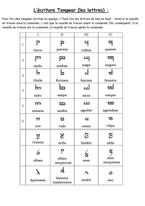 L`ecricture Tengwar (les lettres)