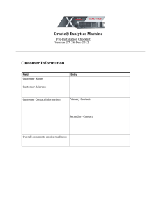 Exalytics Pre-Install Worksheets