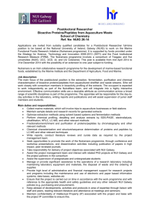 Postdoctoral Researcher Bioactive Proteins/Peptides from