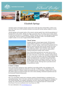 Elizabeth Springs factsheet