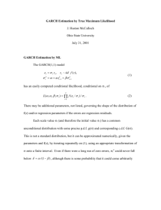 GARCH Estimation by ML - The Ohio State University