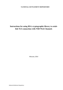 Instructions for using RSA cryptographic library to establish TLS
