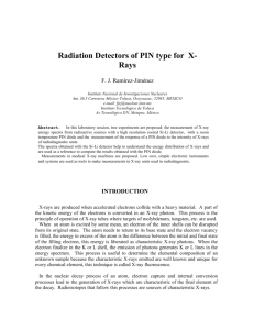 Radiation Detectors of PIN type for X-Rays