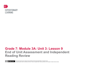 Grade 7: Module 3A: Unit 3: Lesson 9 End of Unit Assessment and
