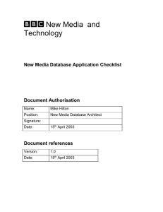 Database Application Checklist