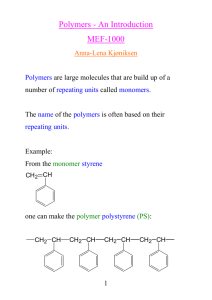Polymers - An Introduction