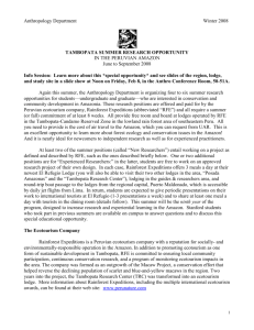 tambopata summer research opportunity