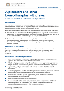 Alprazolam and other benzodiazepine withdrawal