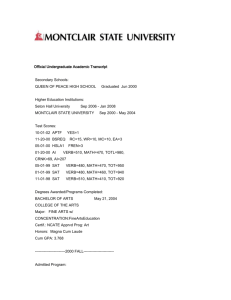 Undergraduate Official Transcripts