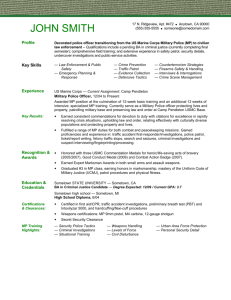Sample Resume for a Military-to-Civilian Transition