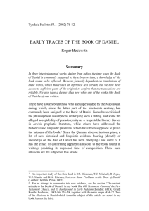EARLY TRACES OF THE BOOK OF DANIEL