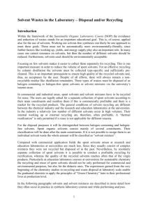 Solvent Wastes in the Laboratory – Disposal and/or
