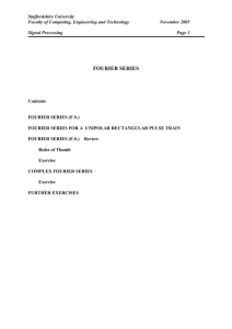 Fourier Series - Staffordshire University