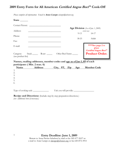 Entry Form for All American Certified Angus Beef ® Cook-Off