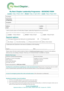 My Next Chapter booking form